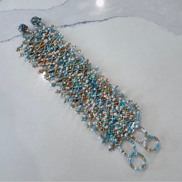 Handmade Boho Gypsy Bead and Sequins Wristlet - Picture 7 of 10